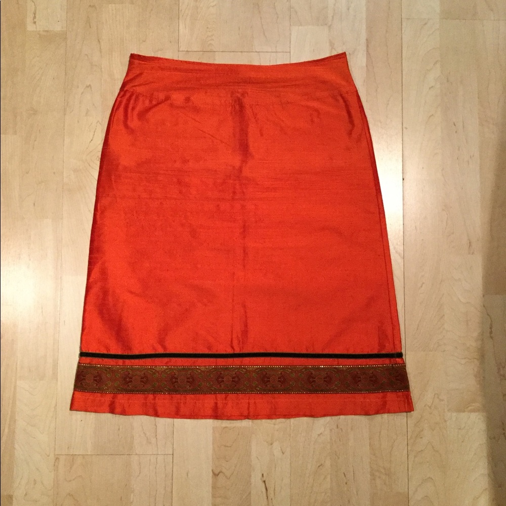 Orange Silk Skirt